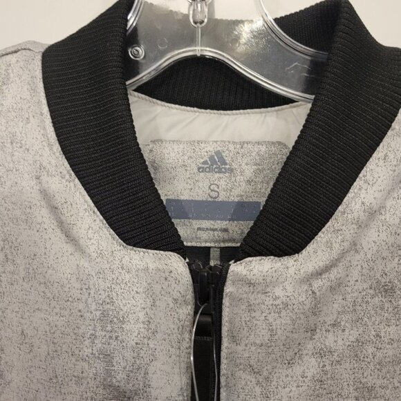 Adidas Womens 3 Stripe Bomber Jacket. Grey, Black, Full Zip, Size Small - Picture 2 of 8